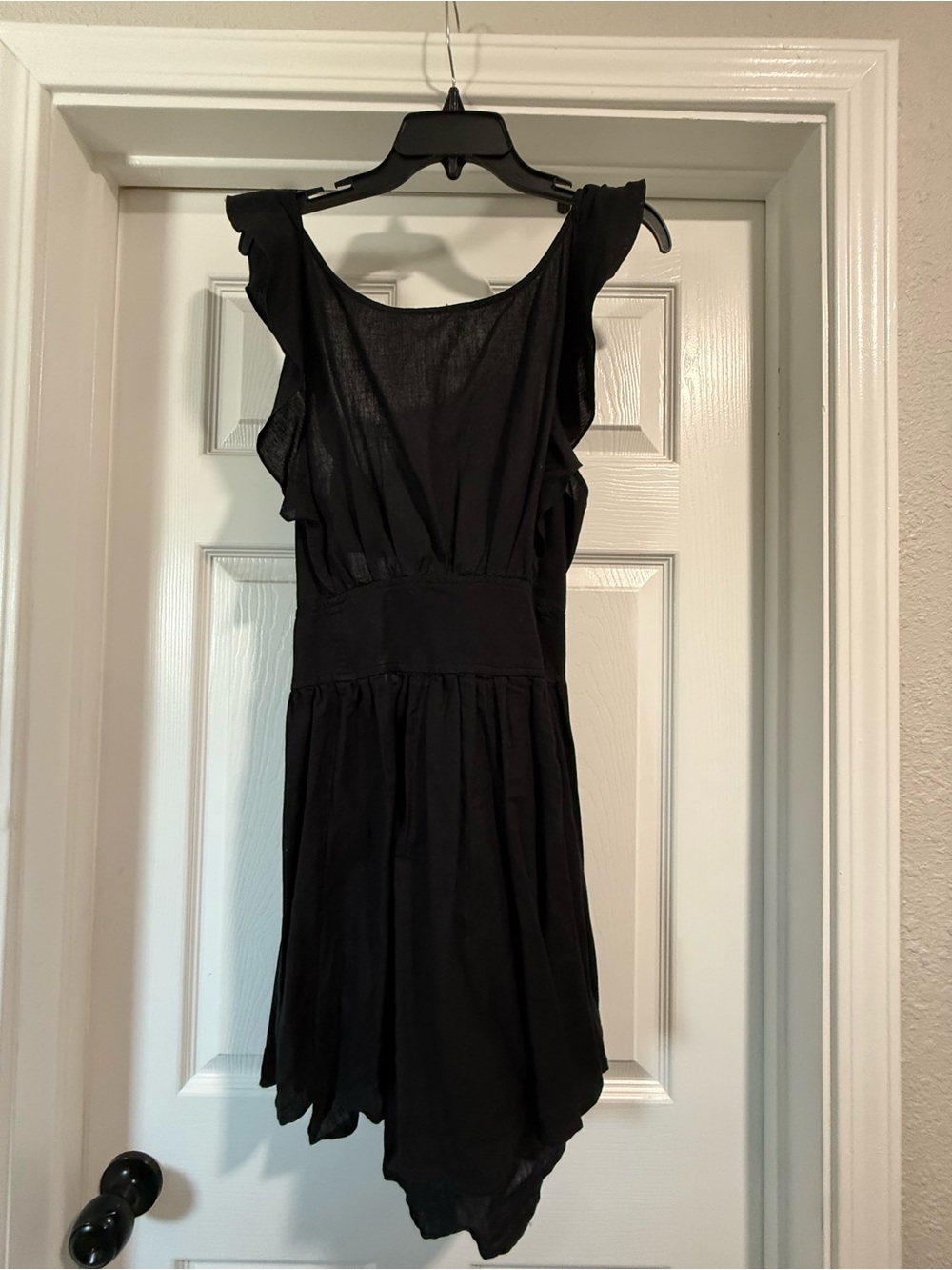 Free People Black Asymmetrical Ruffle Dress